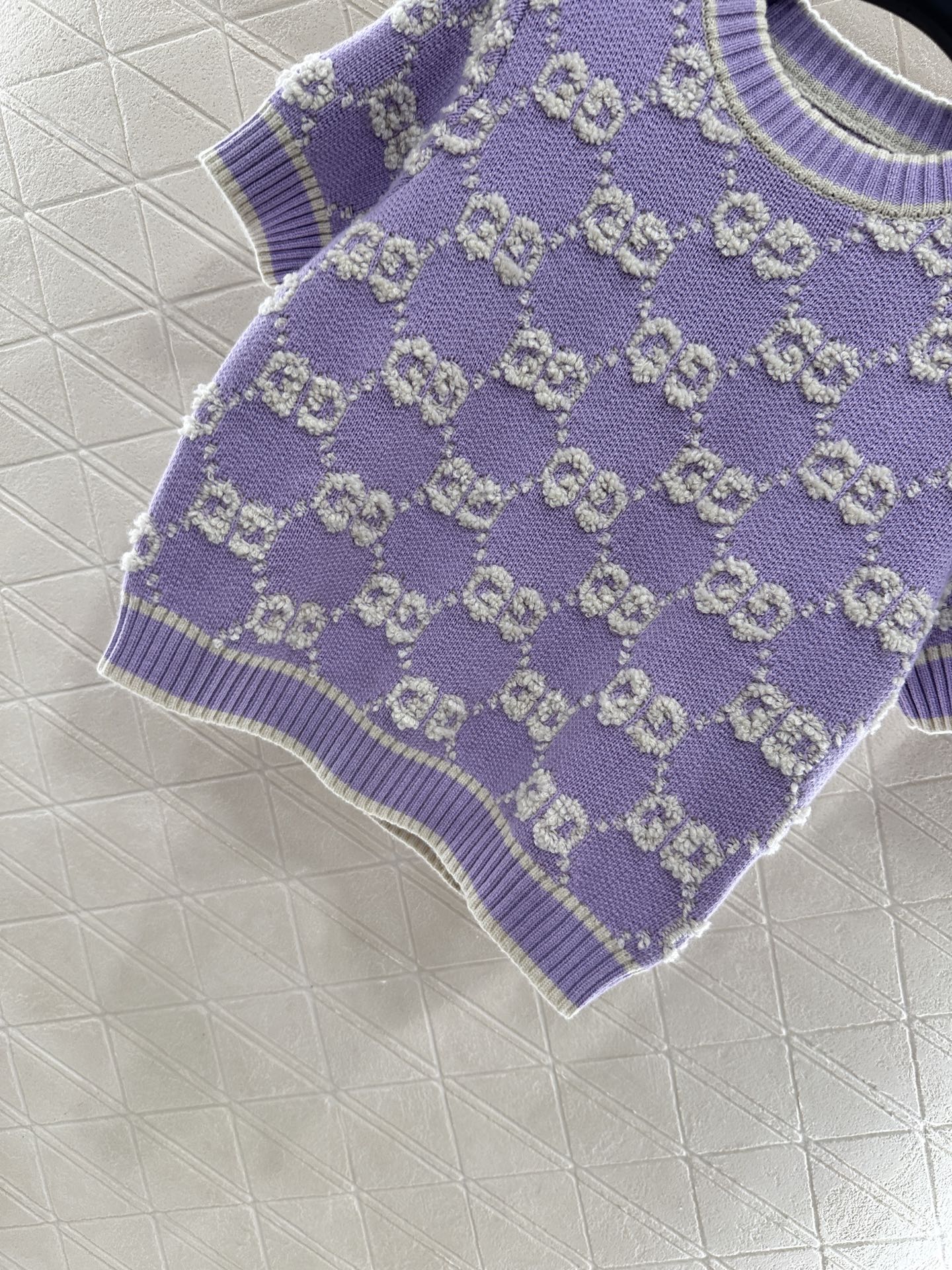 25fw Jacquard Knitted Short Sleeve