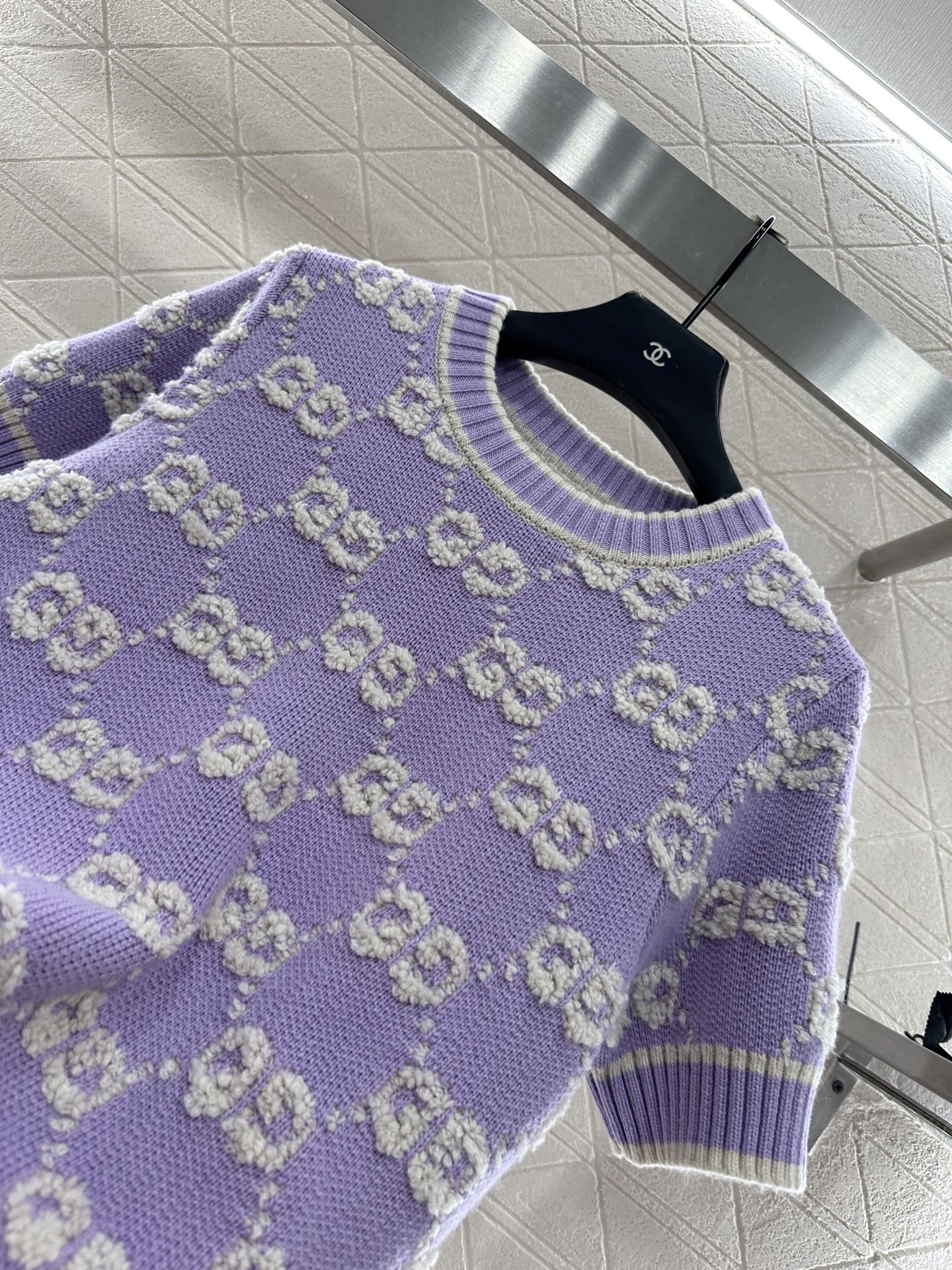 25fw Jacquard Knitted Short Sleeve