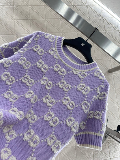 25fw Jacquard Knitted Short Sleeve