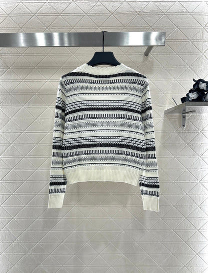 25fw Striped knitted cardigan