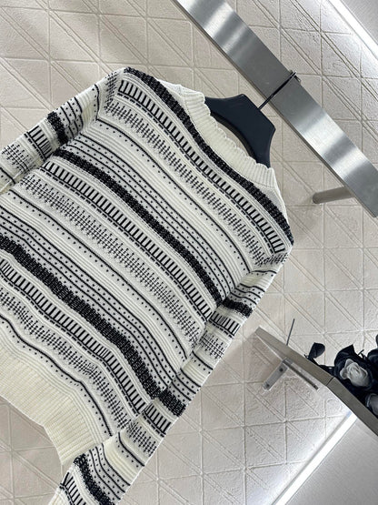 25fw Striped knitted cardigan