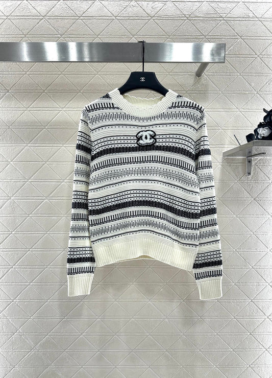 25fw Striped knitted top