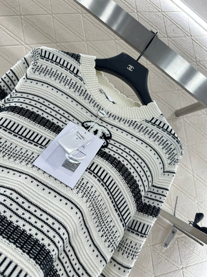 25fw Striped knitted top