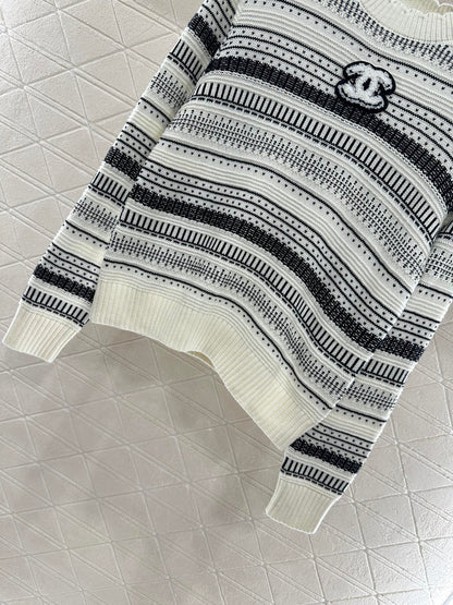 25fw Striped knitted top