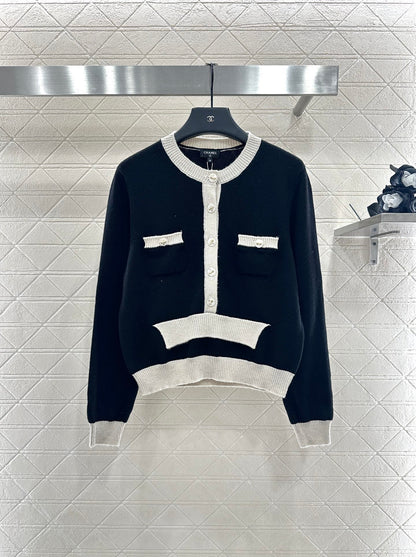 25fw Color blocking pocket sweater