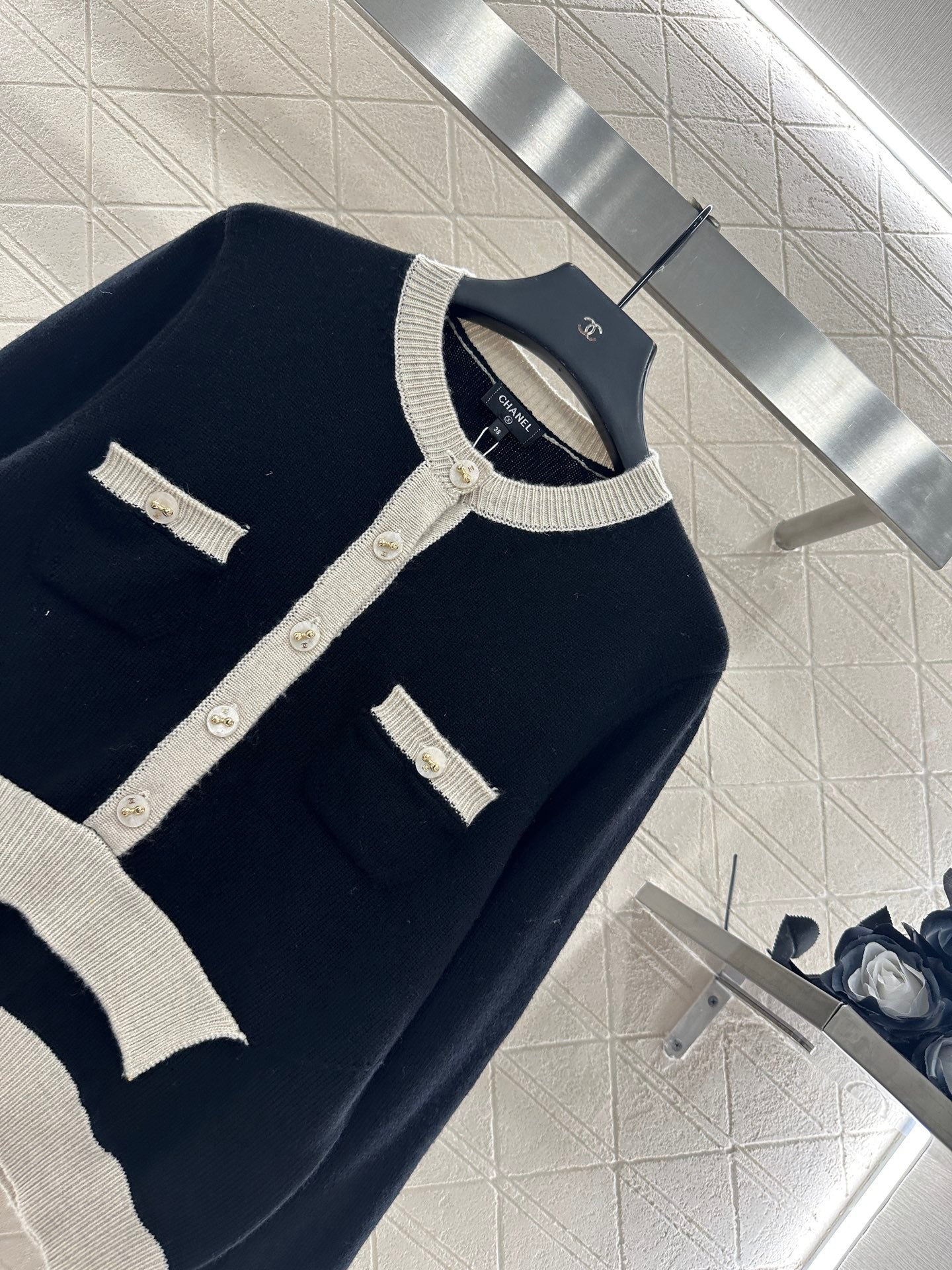 25fw Color blocking pocket sweater