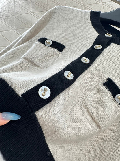 25fw Color blocking pocket sweater