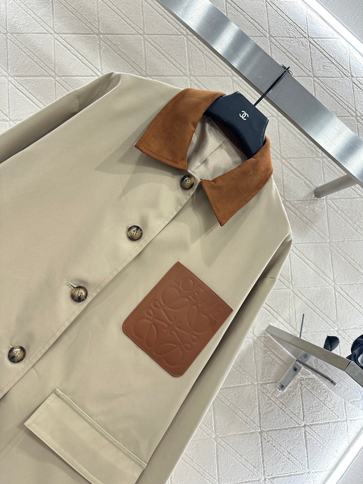 25fw Leather tag pocket jacket