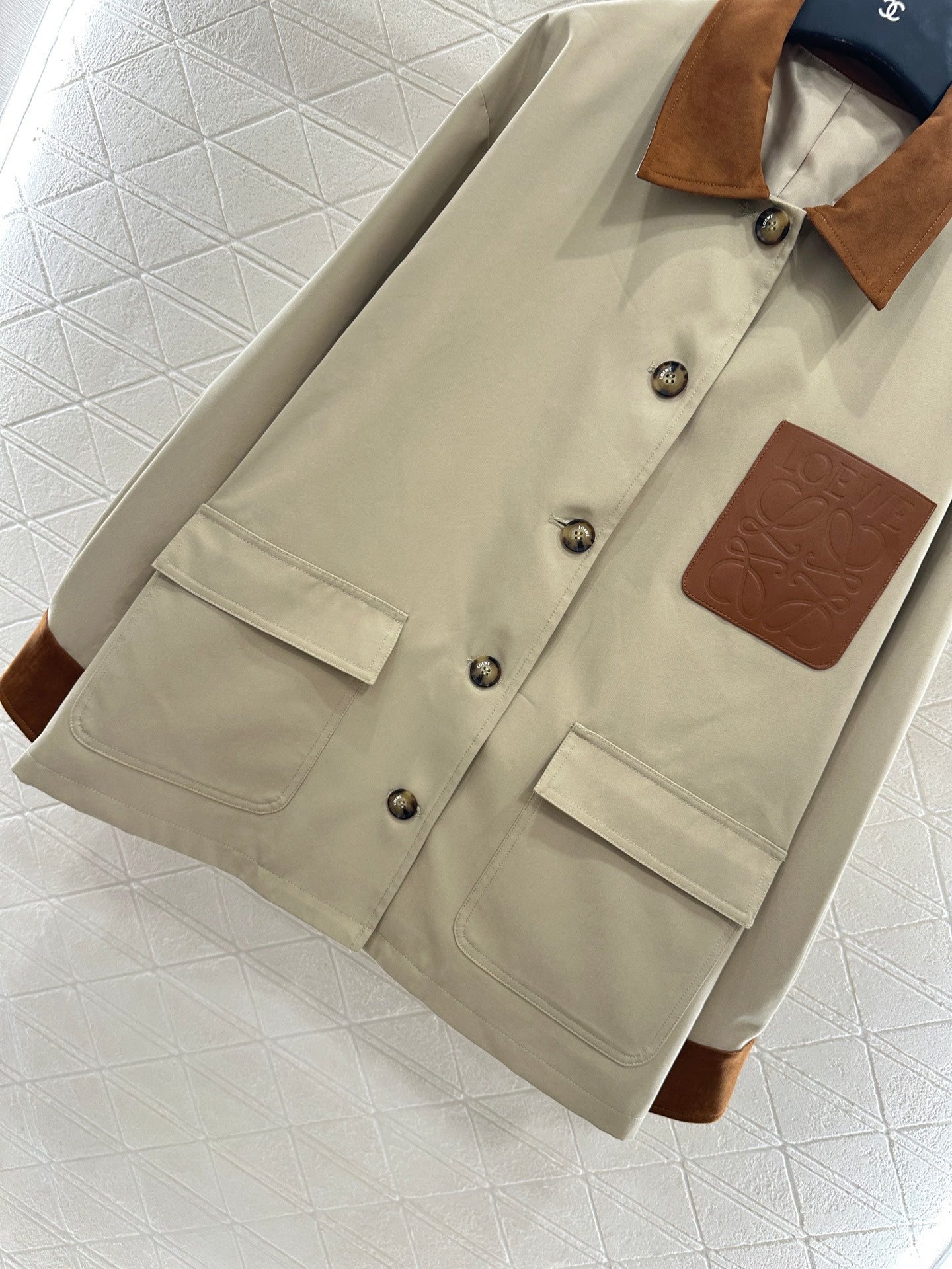 25fw Leather tag pocket jacket