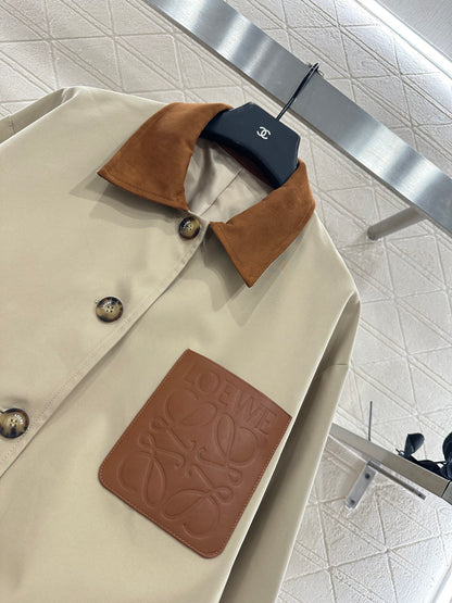 25fw Leather tag pocket jacket