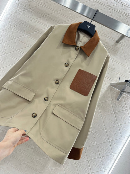 25fw Leather tag pocket jacket