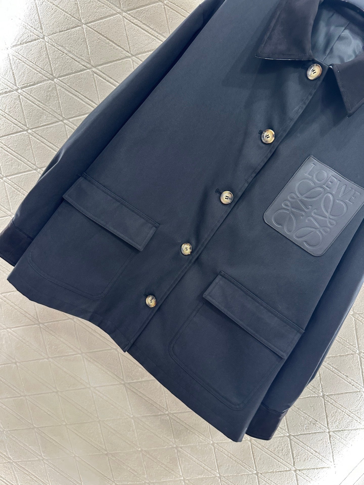 25fw Leather tag pocket jacket