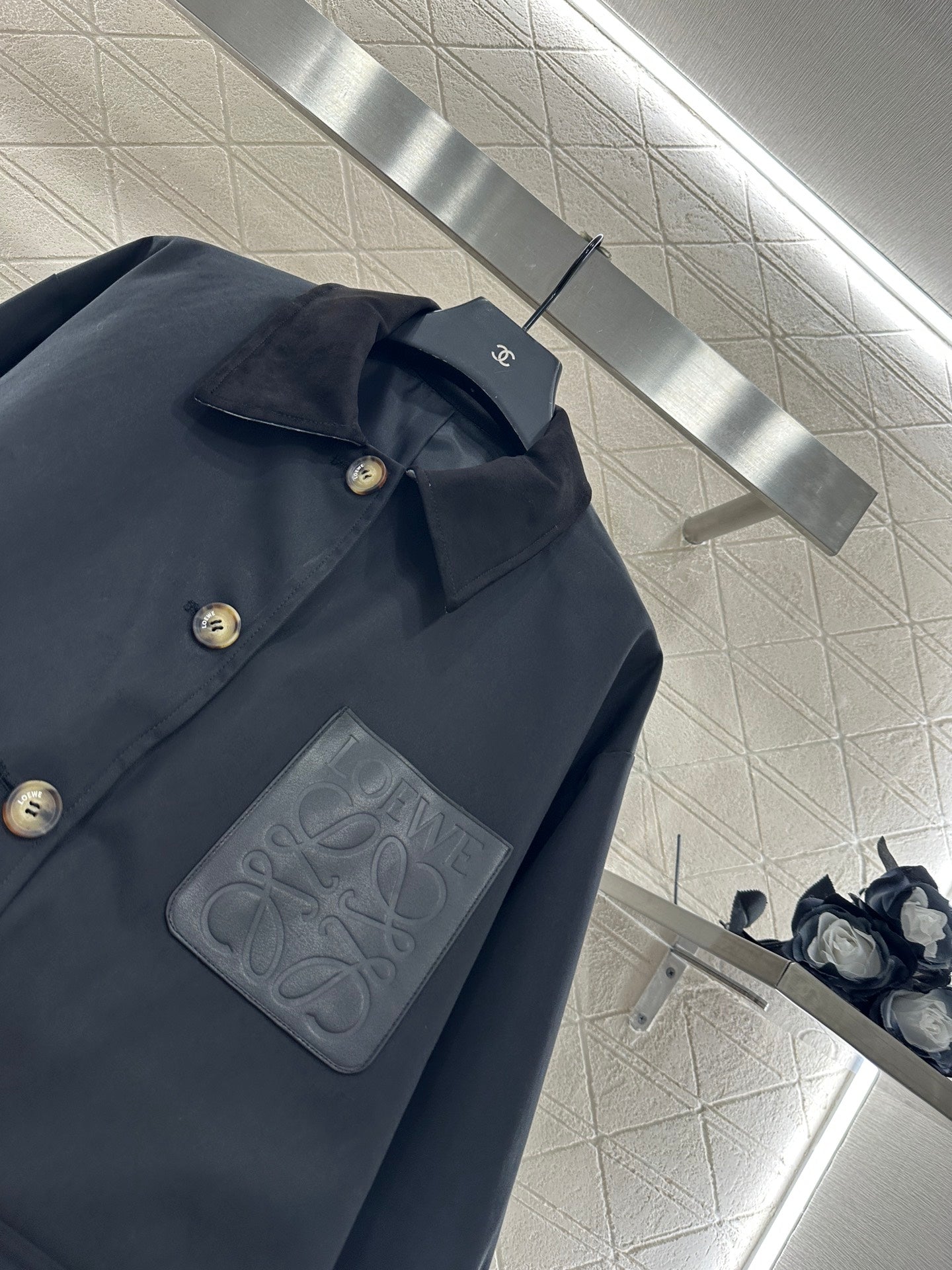 25fw Leather tag pocket jacket