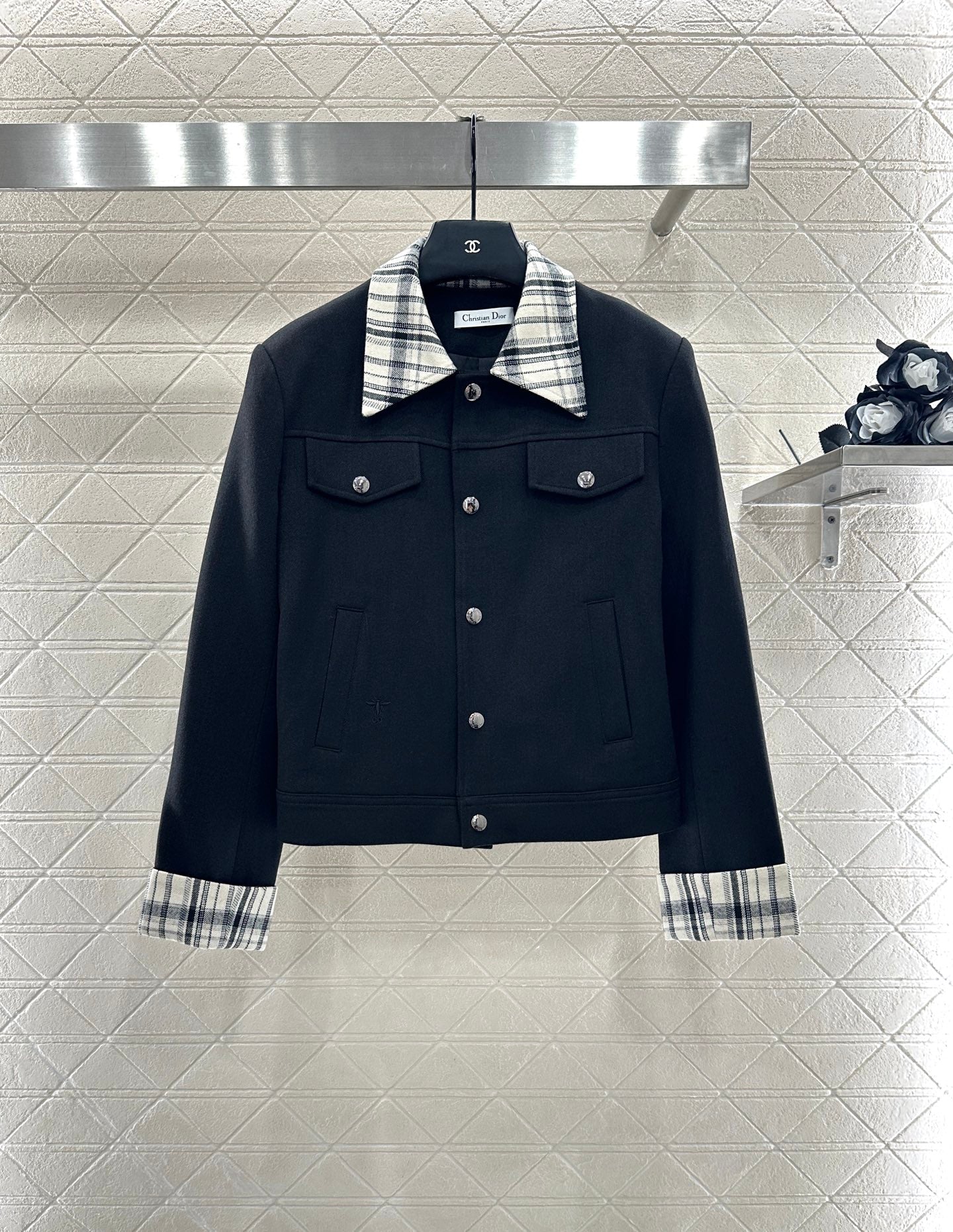 25fw Plaid lapel jacket jacket