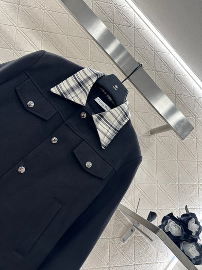 25fw Plaid lapel jacket jacket