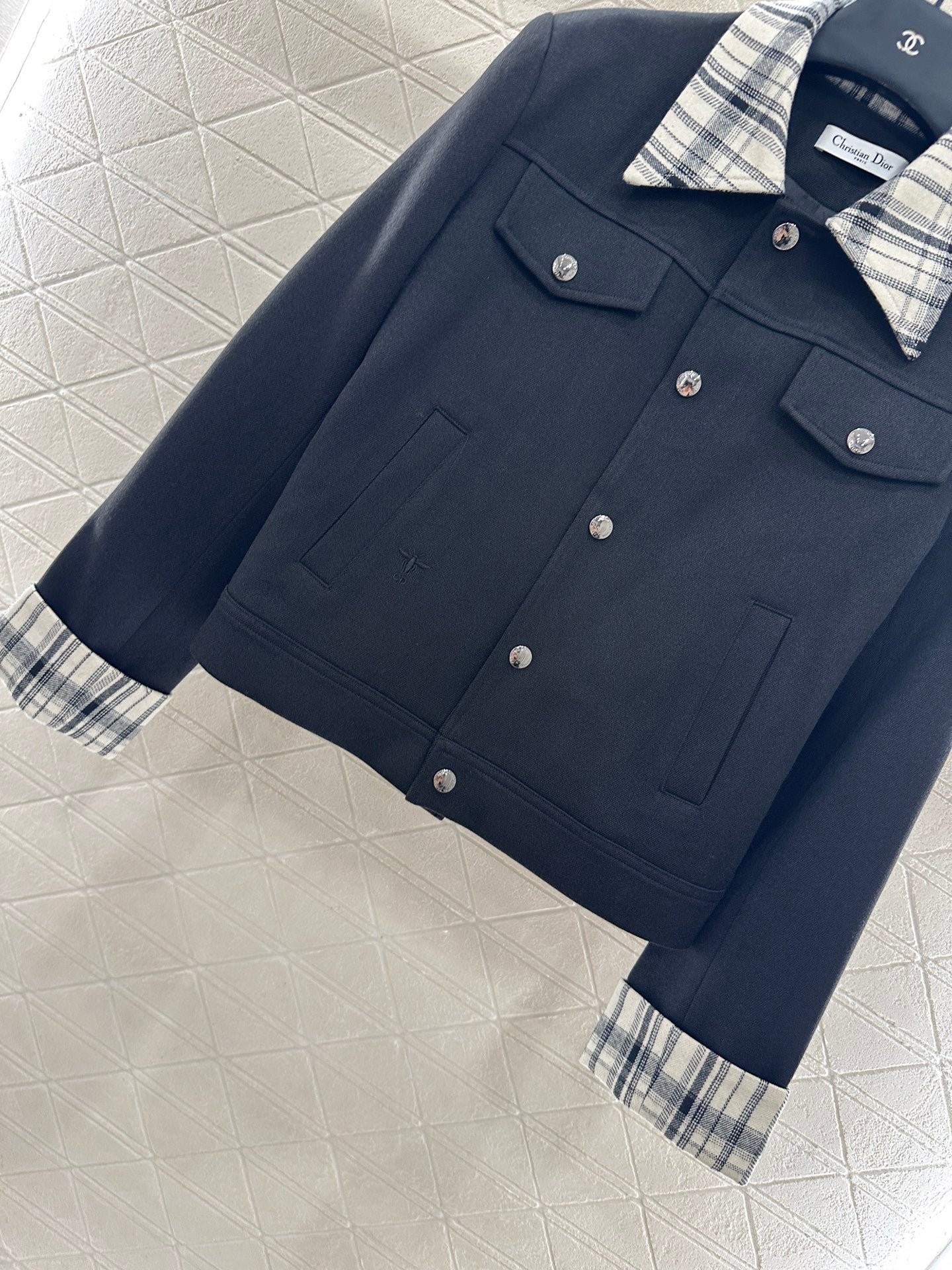25fw Plaid lapel jacket jacket