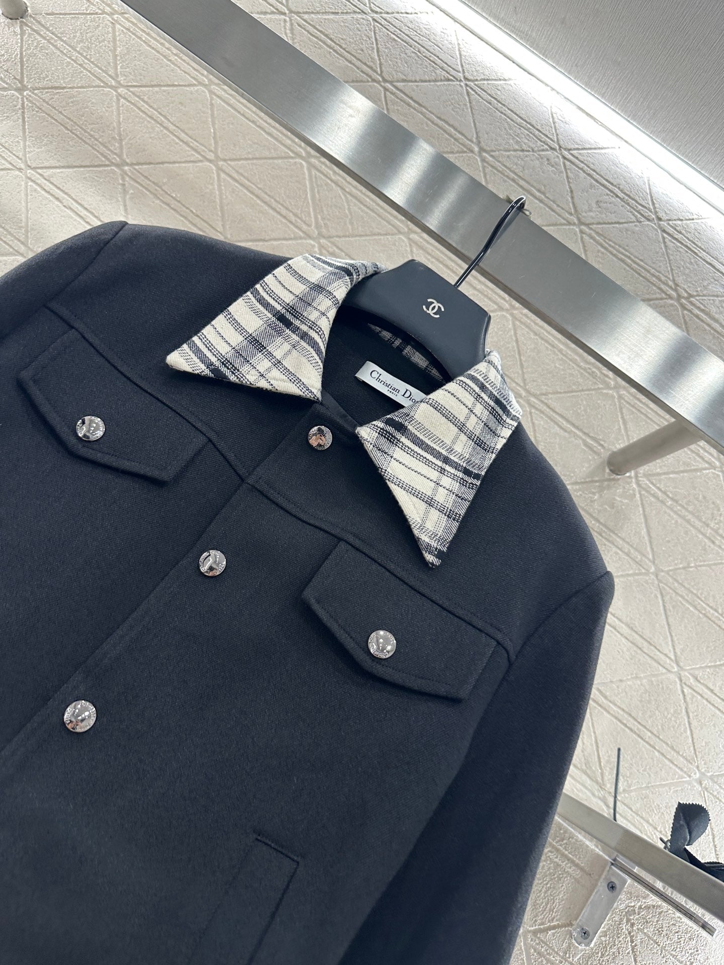 25fw Plaid lapel jacket jacket