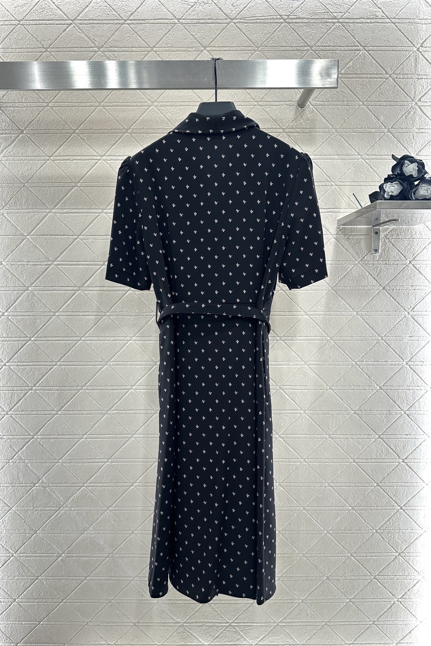 25fw Printed Princess Sleeve Belt Dress