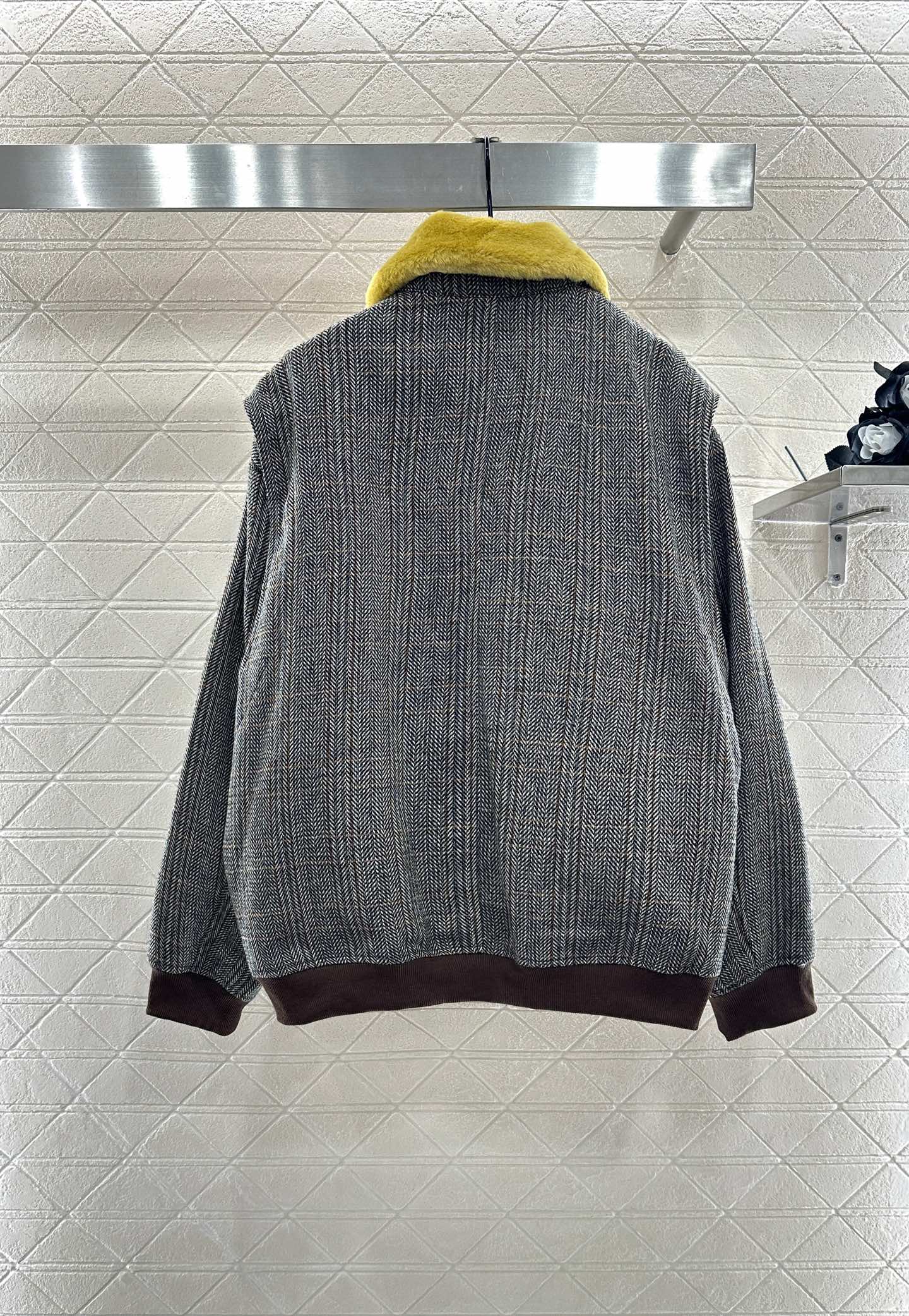 25fw Detachable fur collar jacket