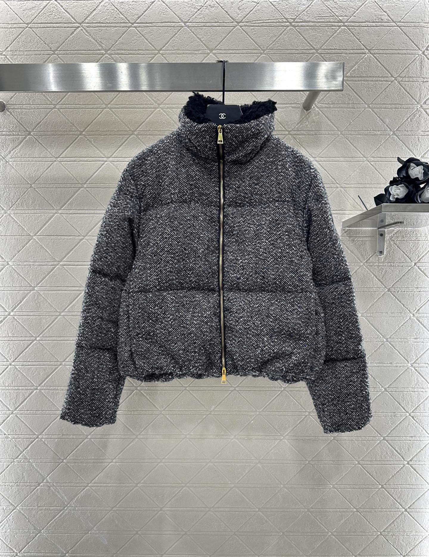 25fw Standing collar woolen down jacket