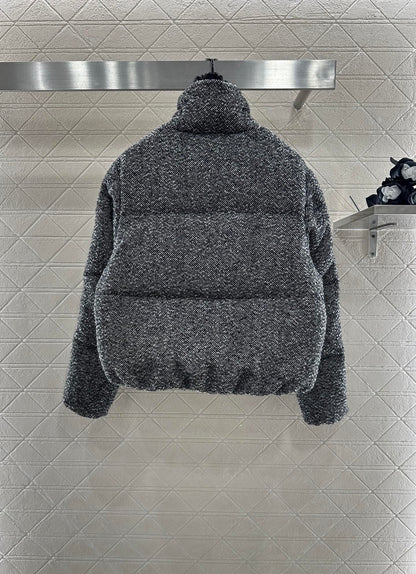 25fw Standing collar woolen down jacket