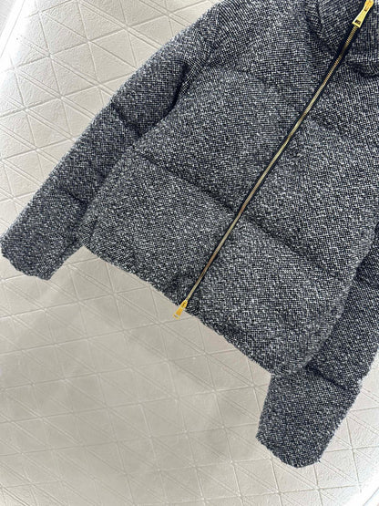 25fw Standing collar woolen down jacket