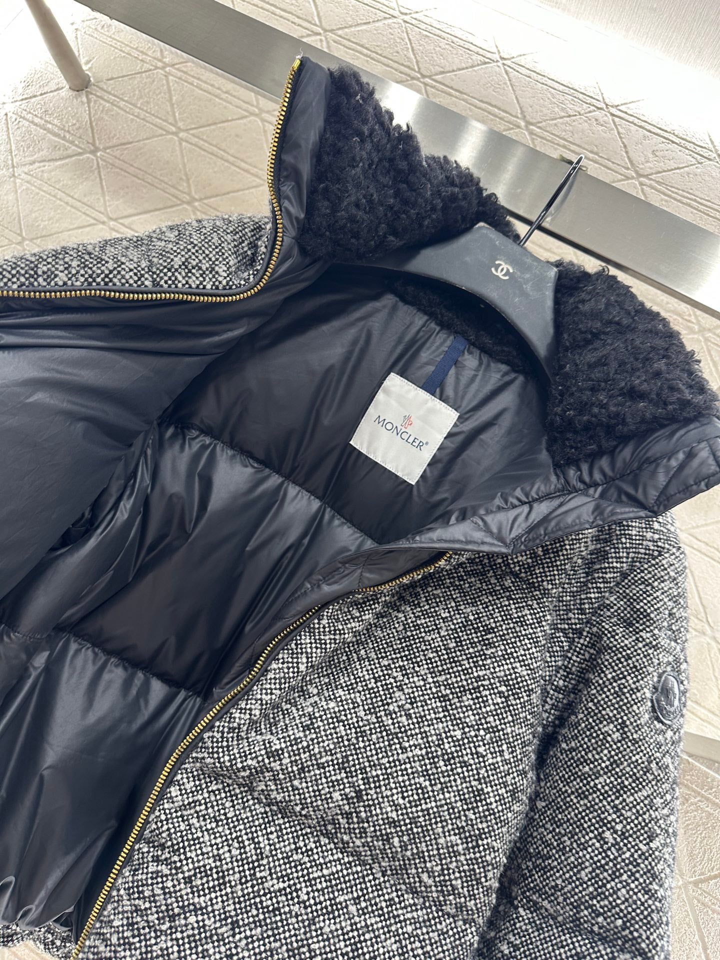 25fw Standing collar woolen down jacket