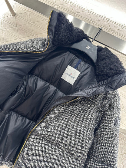 25fw Standing collar woolen down jacket