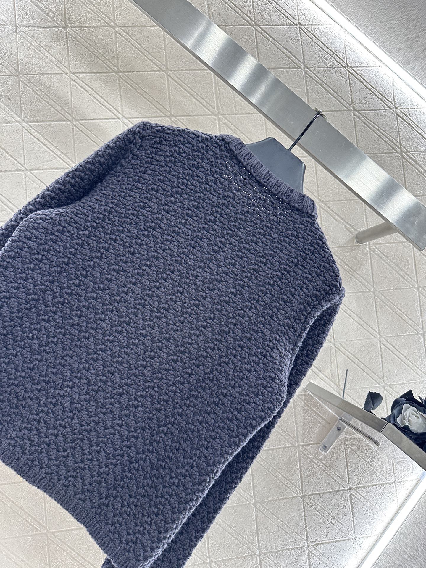 25fw Knitted patchwork zipper down jacket