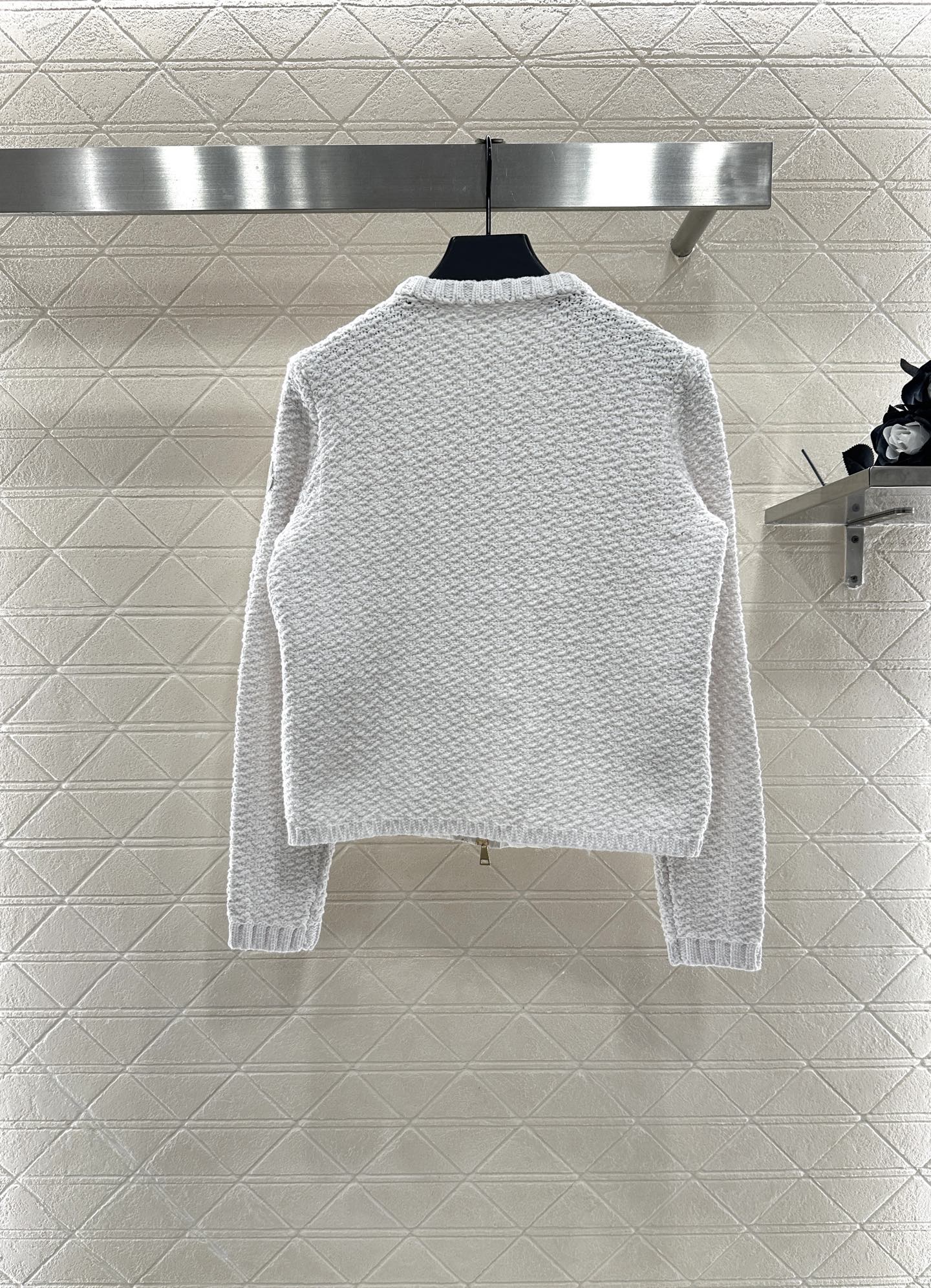 25fw Knitted patchwork zipper down jacket