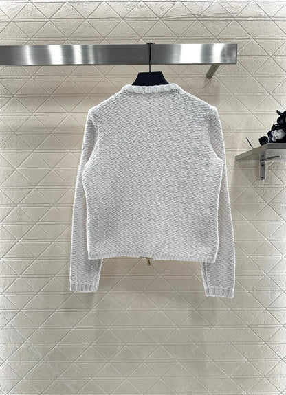 25fw Knitted patchwork zipper down jacket