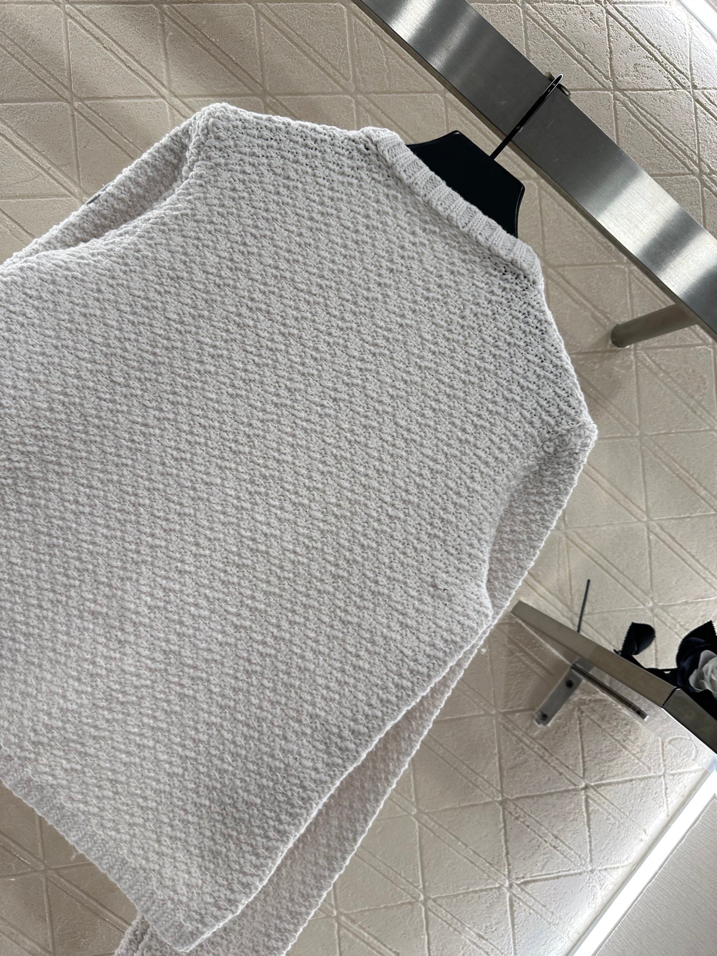 25fw Knitted patchwork zipper down jacket