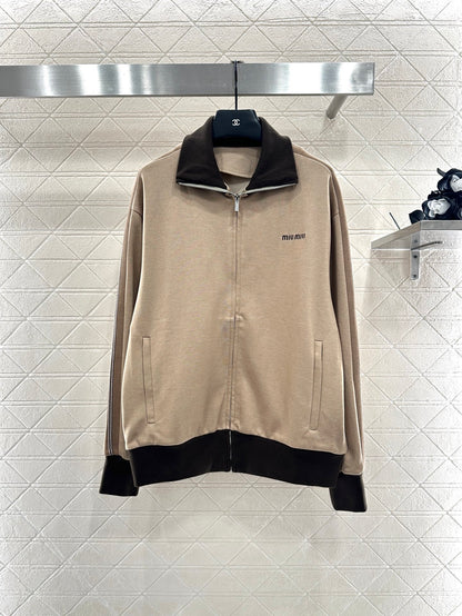 25fw Color blocking jacket shorts set