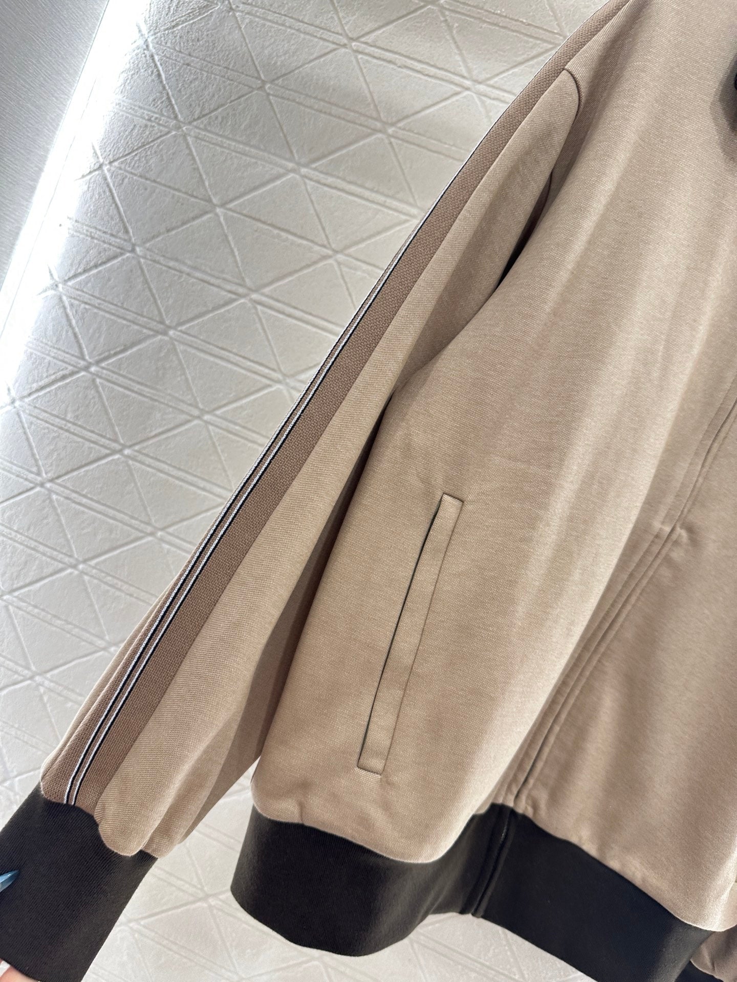 25fw Color blocking jacket shorts set