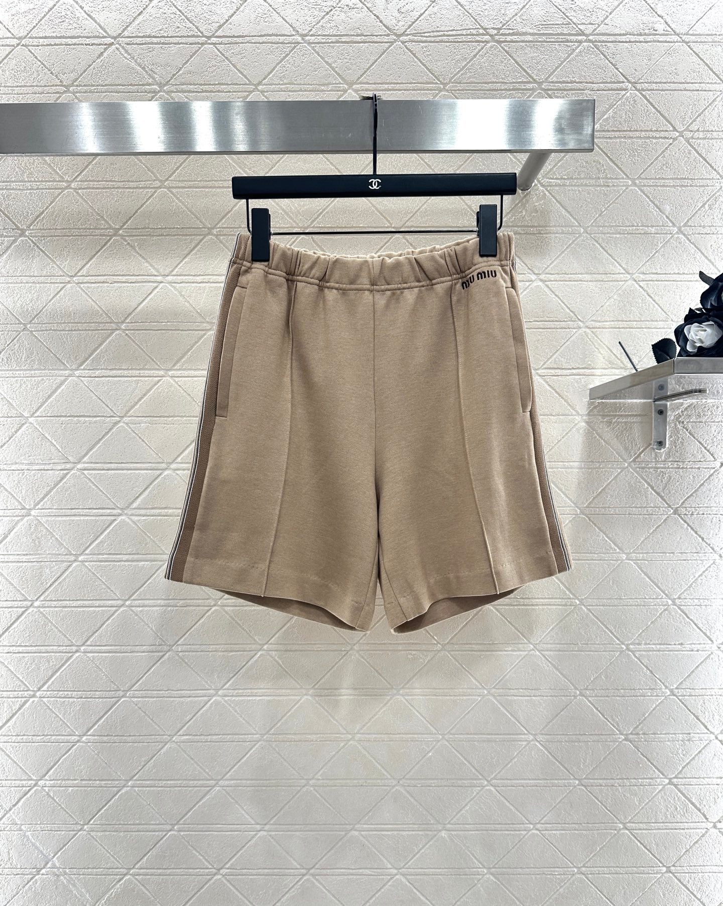 25fw Color blocking jacket shorts set