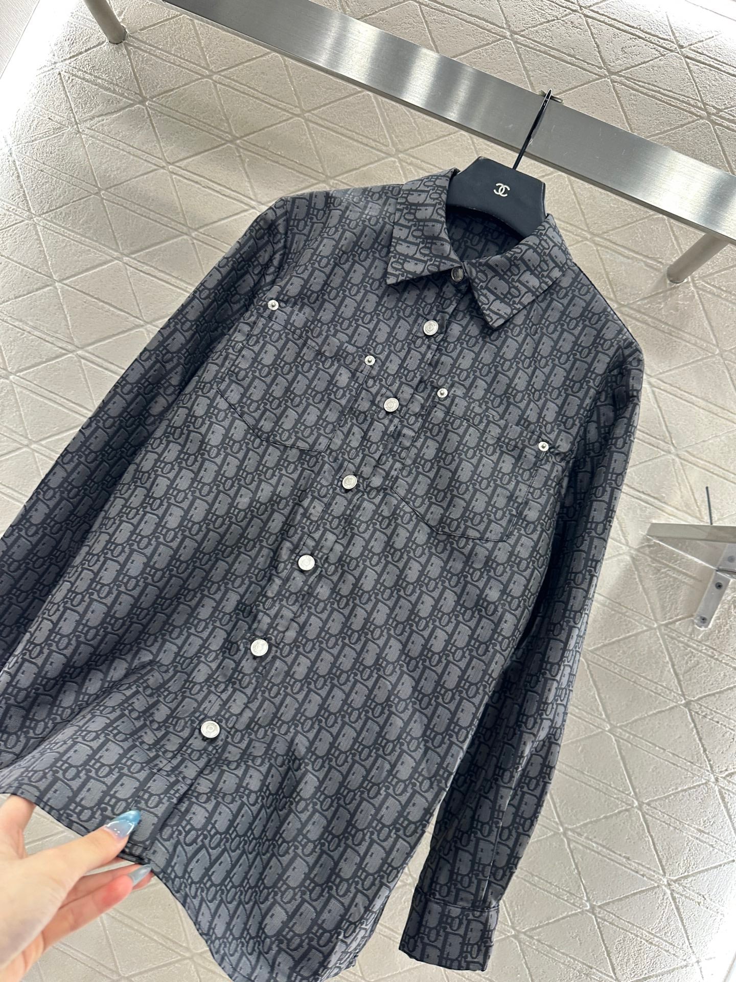 25fw Jacquard collar shirt