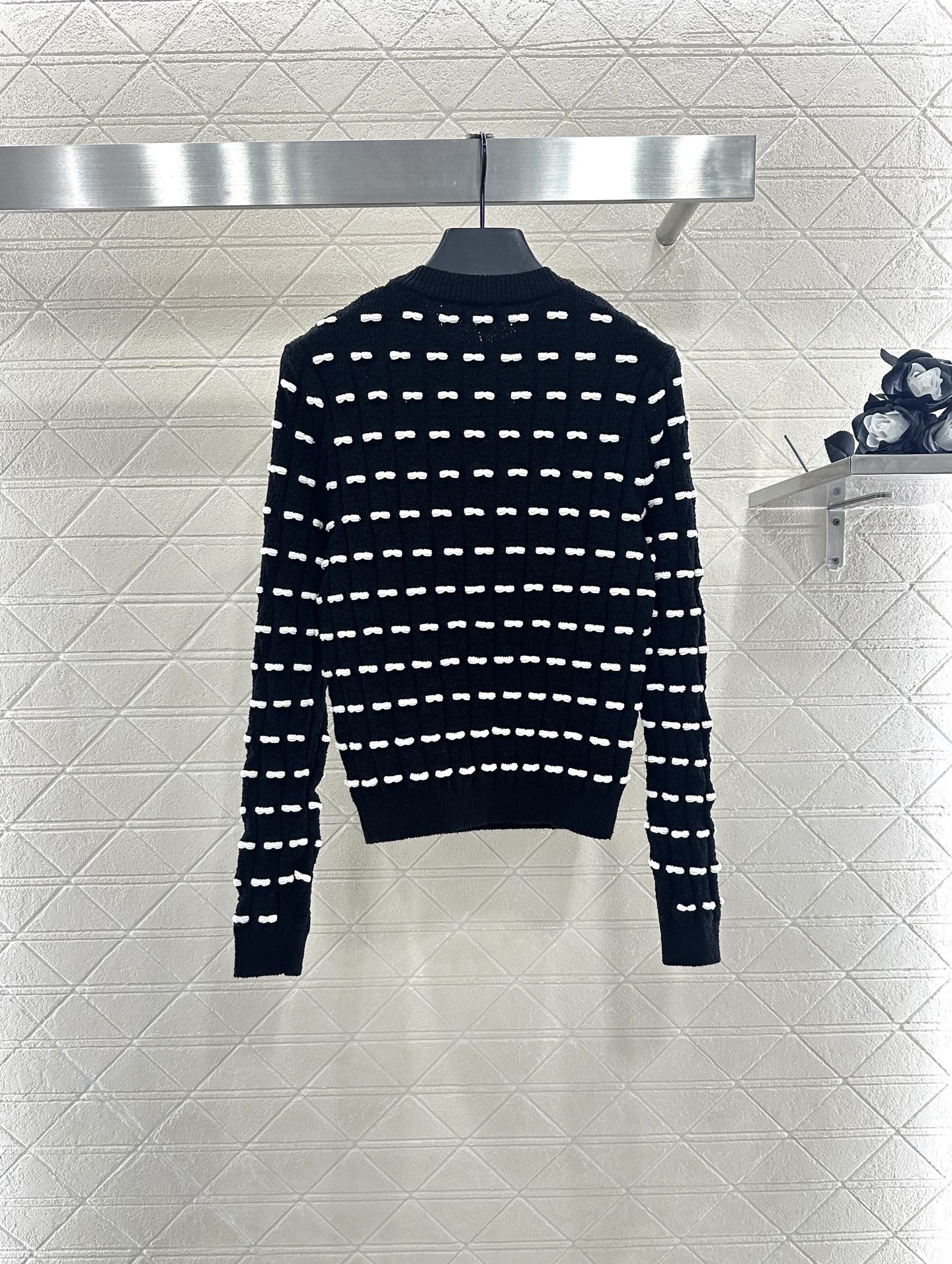 25fw Bow knit long sleeved shirt