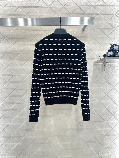 25fw Bow knit long sleeved shirt