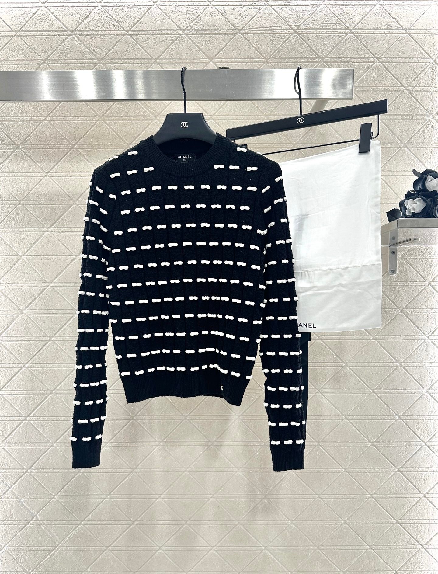 25fw Bow knit long sleeved shirt
