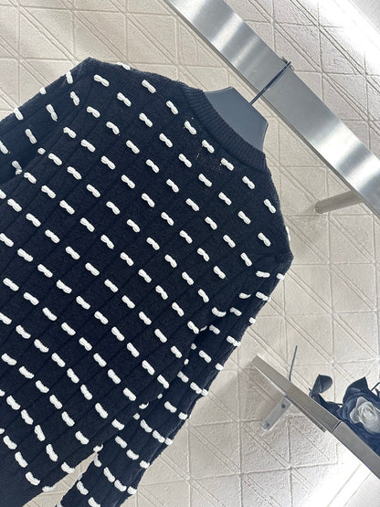 25fw Bow knit long sleeved shirt