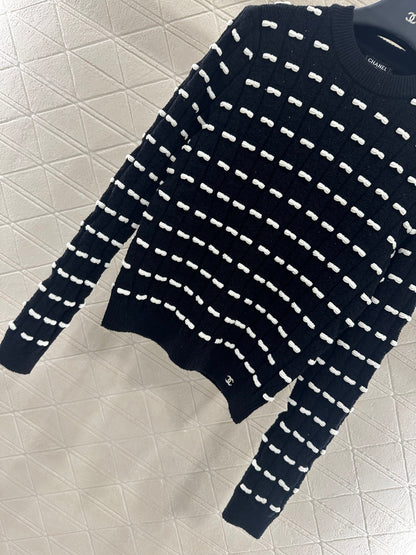 25fw Bow knit long sleeved shirt