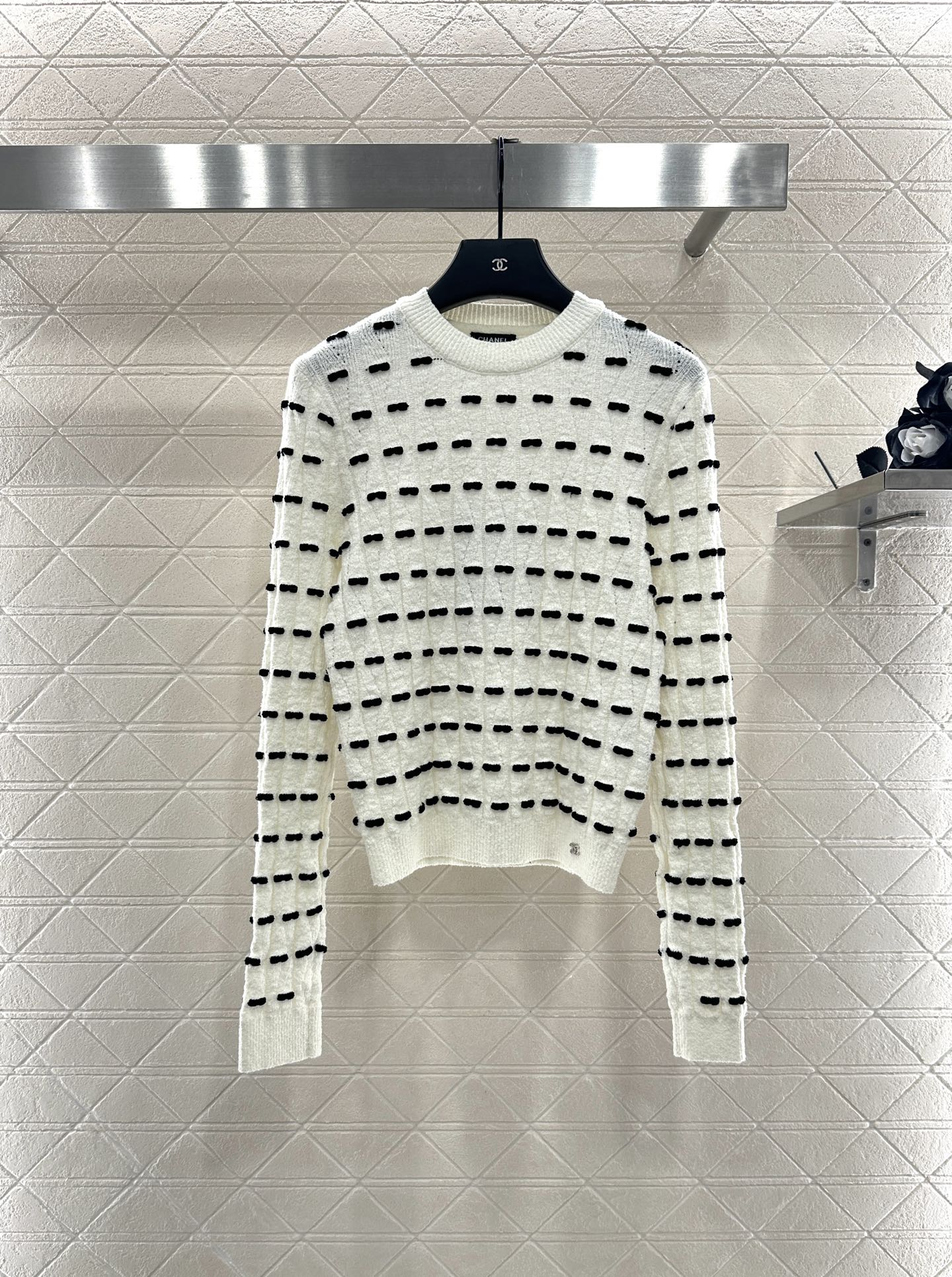 25fw Bow knit long sleeved shirt