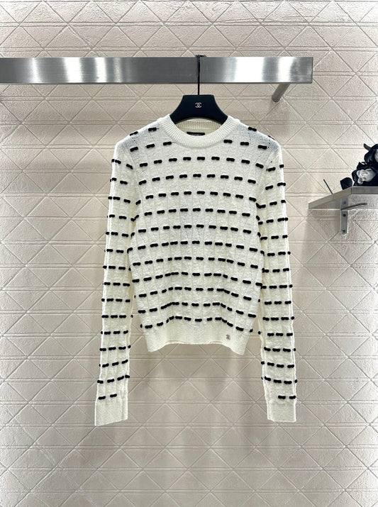 25fw Bow knit long sleeved shirt