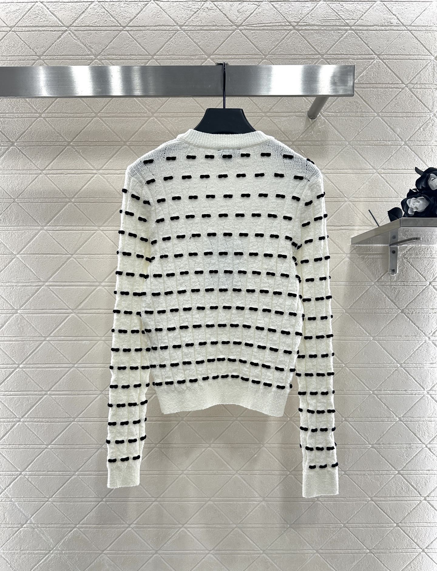 25fw Bow knit long sleeved shirt