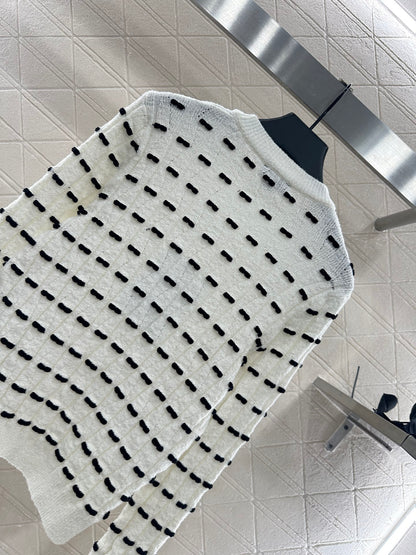 25fw Bow knit long sleeved shirt