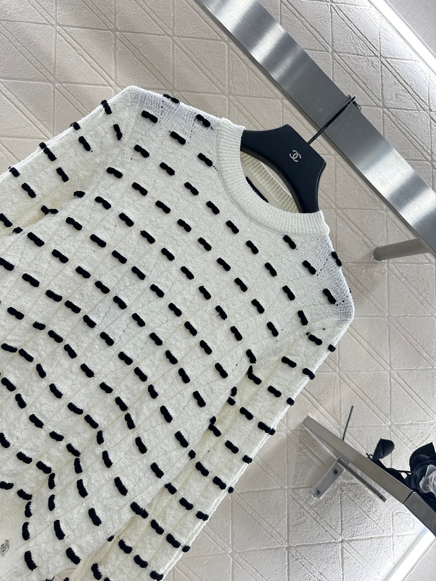 25fw Bow knit long sleeved shirt