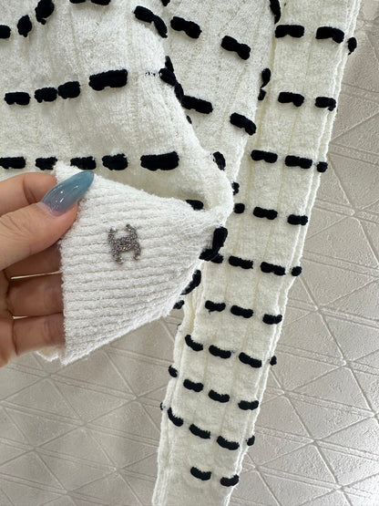 25fw Bow knit long sleeved shirt