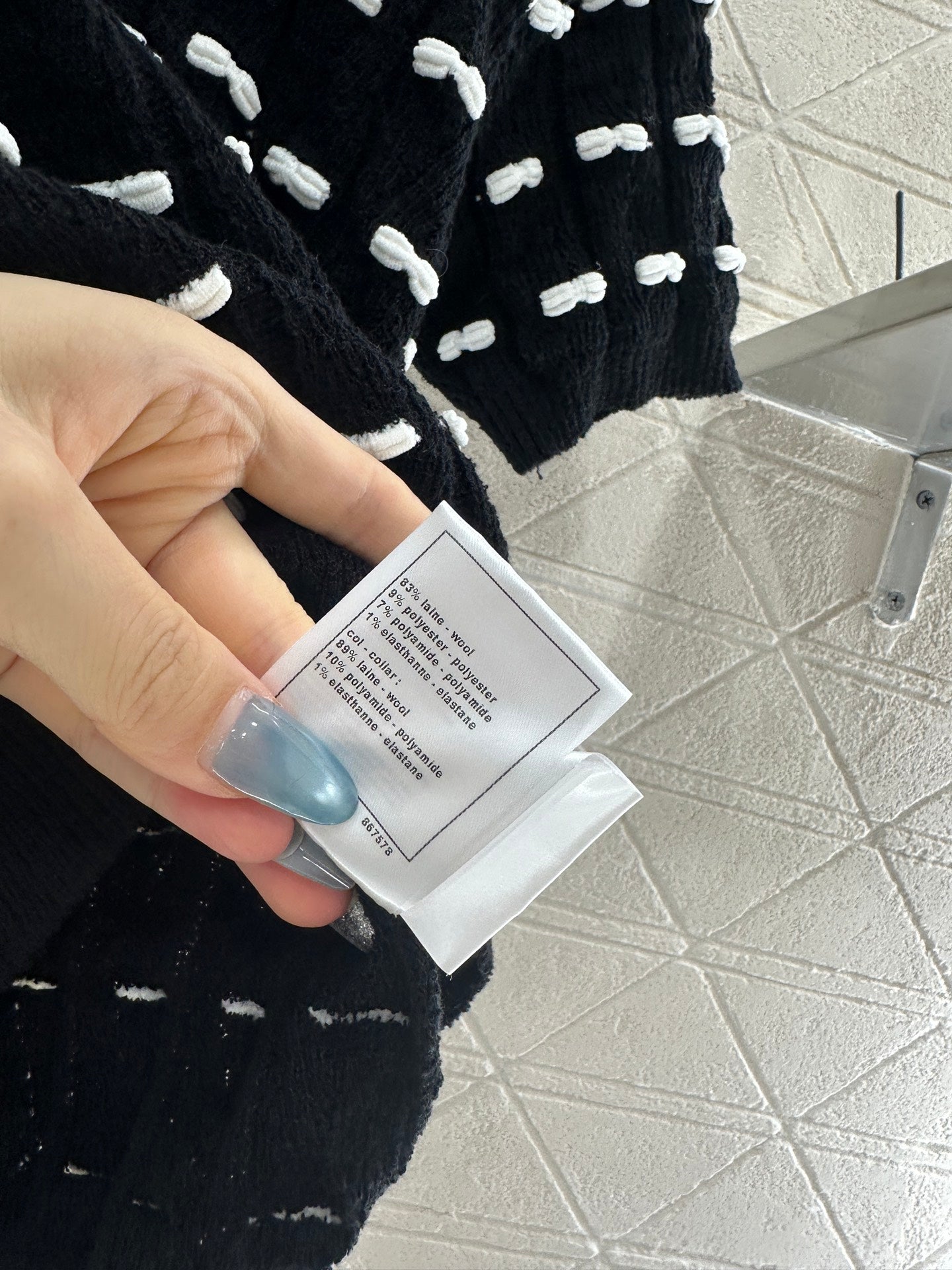 25fw Bow knit short sleeved shirt