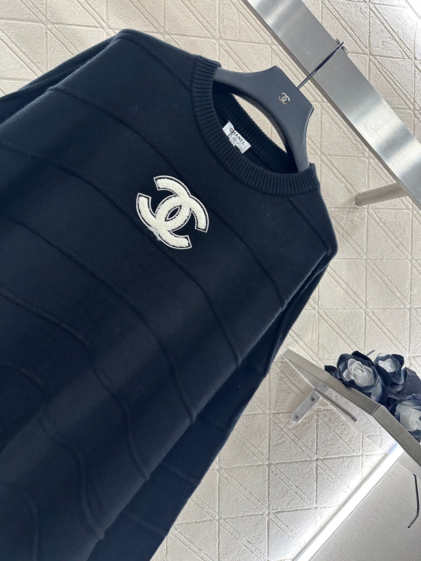 25fw Head letter knitted top and pants set