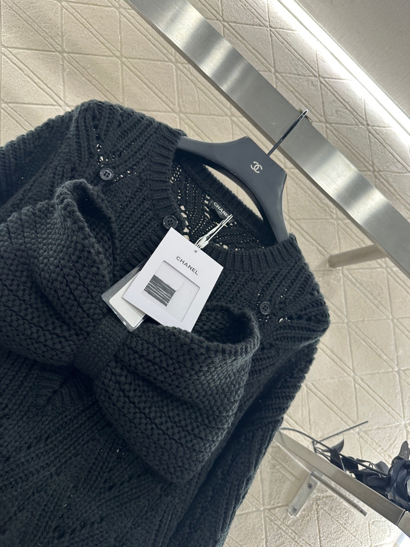 25fw Bow hollow knitted skirt